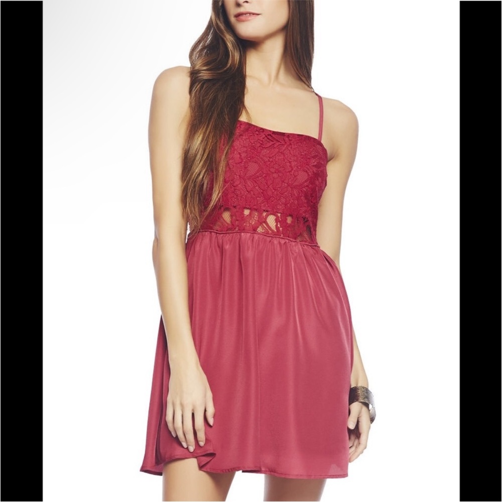 Wet Seal Red Lace Babydoll Dress size XS